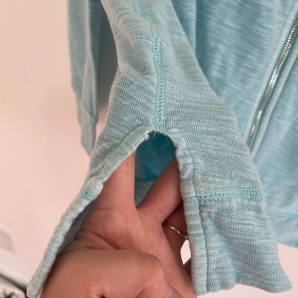 TOMMY BAHAMA Aqua Blue Full Zip Long Sleeve 100% Cotton Lightweight Sweatshirt S - Picture 8 of 12